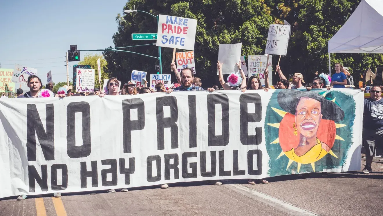 Trans Queer Pueblo's march during Pride in 2017.